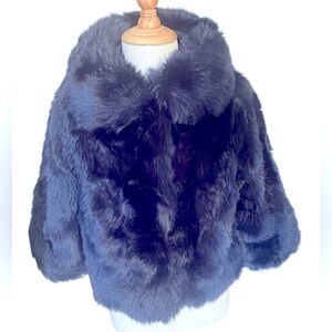 Janie and Jack Blue Faux Fur Coat